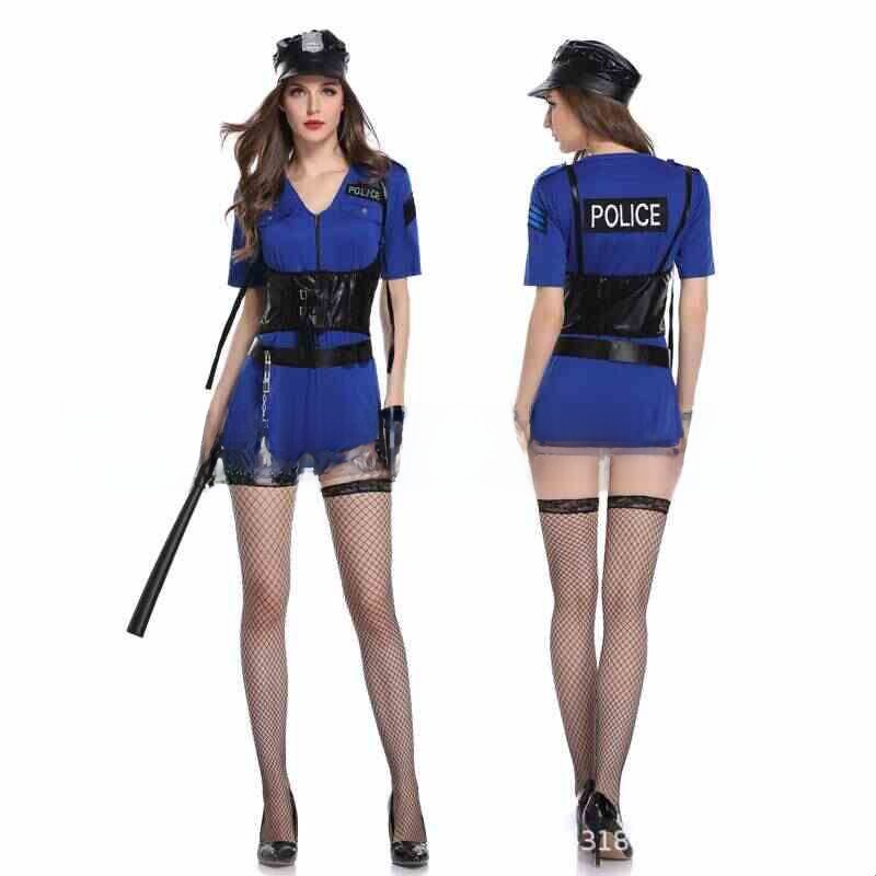 Ethnic Wear Fashion Brand - ハロウィン警察女性制服魅惑的なメイクアップステージ衣装中国ブランド女性のファッション伝統的なエスニックステージウェア
