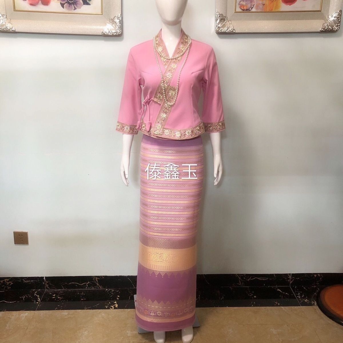 Batik Sarong Wrap - 2pcsThailand ロングギースカート Dai 民族衣装夏サロン Dai チューブスカート婦人服