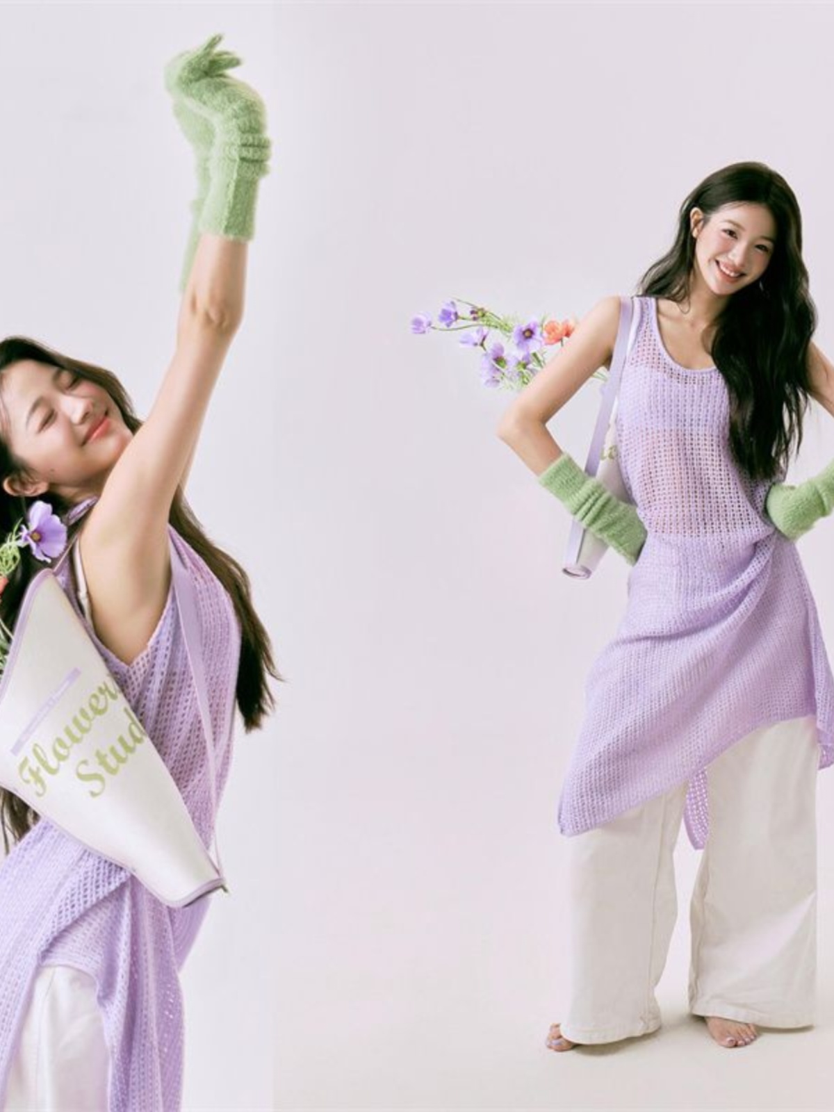 Ethnic Fashion Studio - ロマンチックな春の花柄プリント写真スタジオ新しいスタイルの女の子用甘い酸素マスクトップとスカートセットファッショナブルなエスニック...