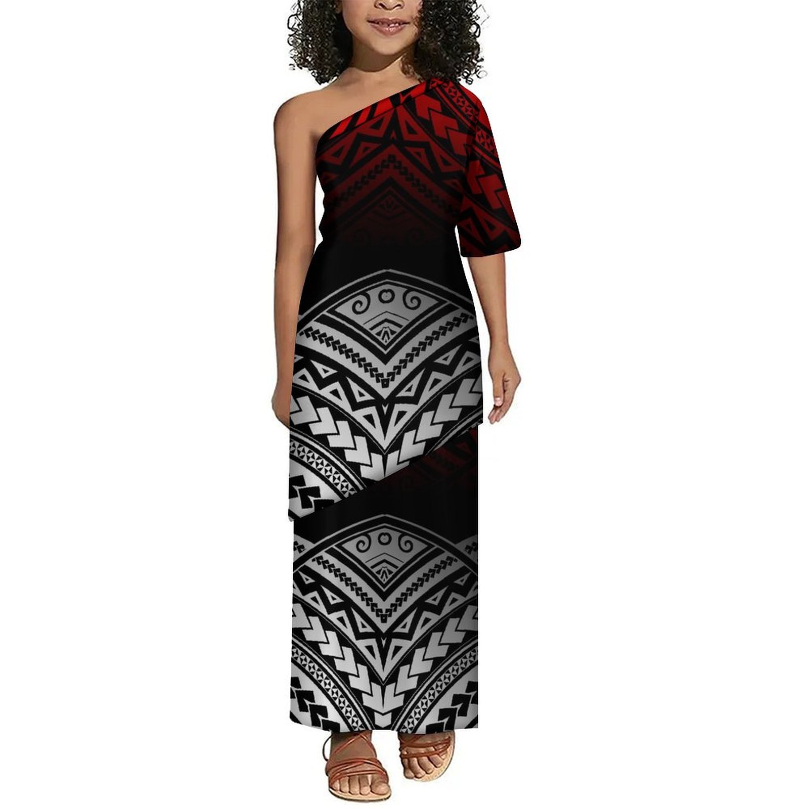 Ethnic Wear In Fashion - 子供のための伝統的な部族のエスニックスタイルのカスタムドレス、ロングスカート、ポリネシアのファッション、女の子の服、新しいデザイン