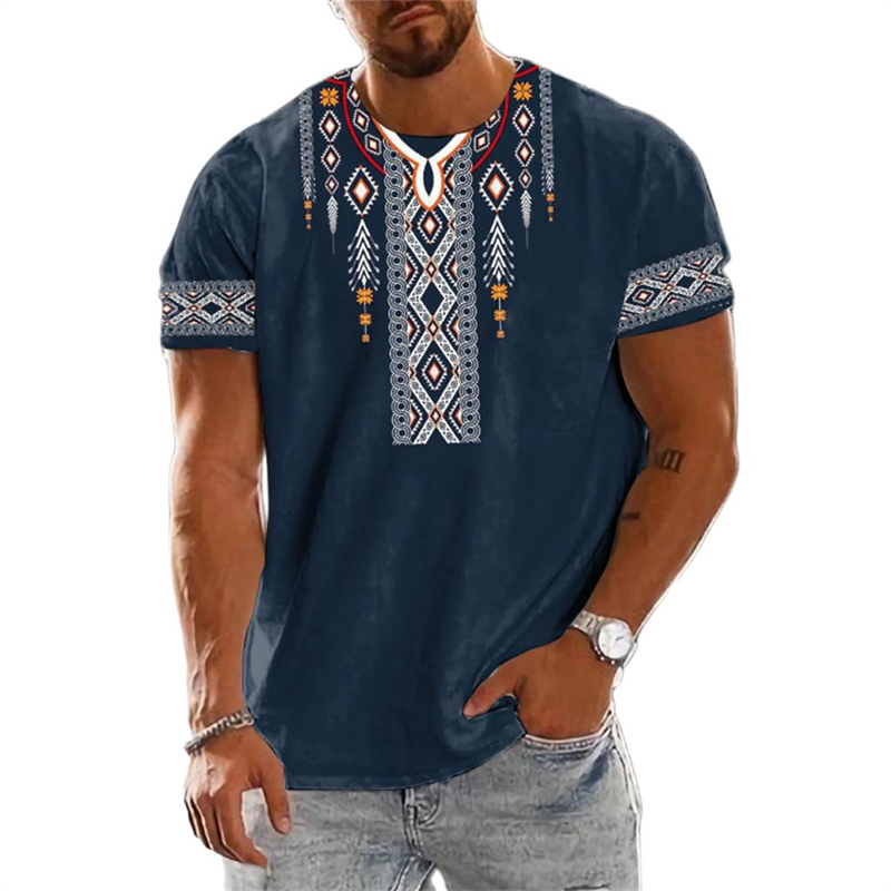 Ethnic Fashion Trends 2025 - トレンド2025 ヴィンテージ エスニック グラフィック Tシャツ サマーファッション