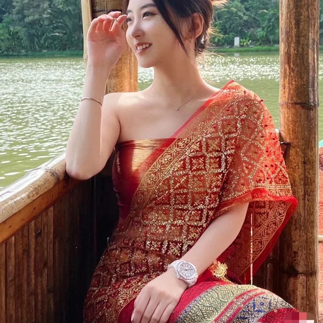 高級タイ女性のヴィンテージドレス タイの伝統的な服 3点セッ - Batik Sarong Wrap のレビューと価格