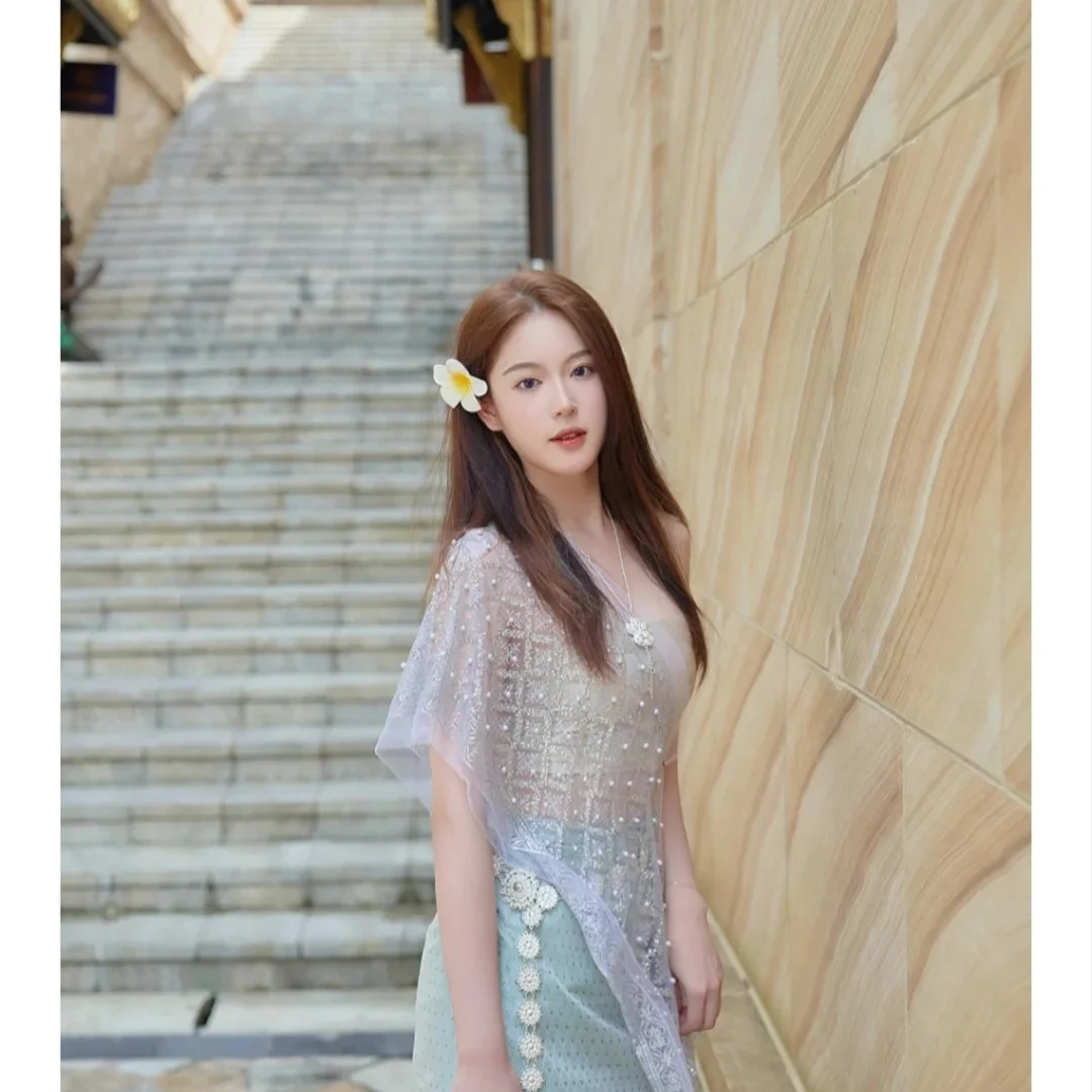 高級タイ女性のヴィンテージドレス タイの伝統的な服 3点セッ - Batik Sarong Wrap のレビューと価格