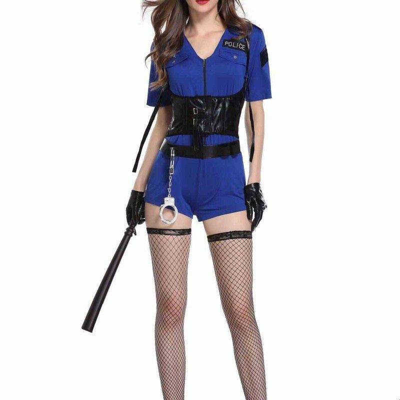 ハロウィン警察女性制服魅惑的なメイクアップステージ衣装中国ブ - Ethnic Wear Fashion Brand のレビューと価格