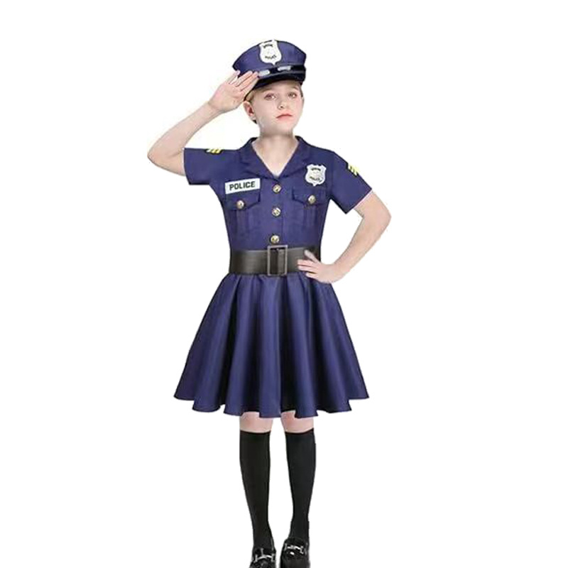 ハロウィン子供用警察官スーツ女の子用ワンピースコスチュームポ - Ethnic Wear In Fashion のレビューと価格