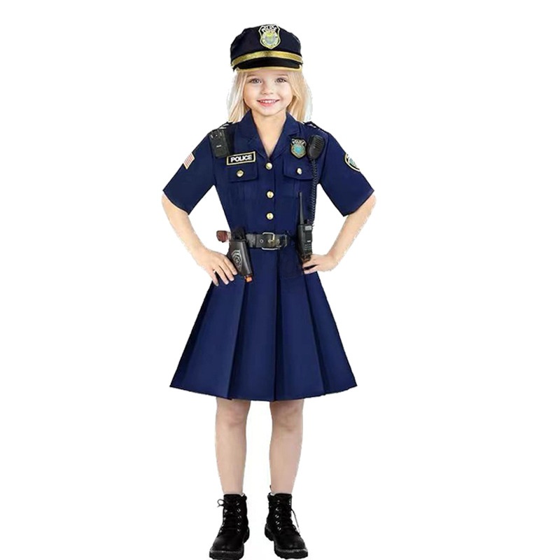 ハロウィン子供用警察官スーツ女の子用ワンピースコスチュームポ - Ethnic Wear In Fashion のレビューと価格