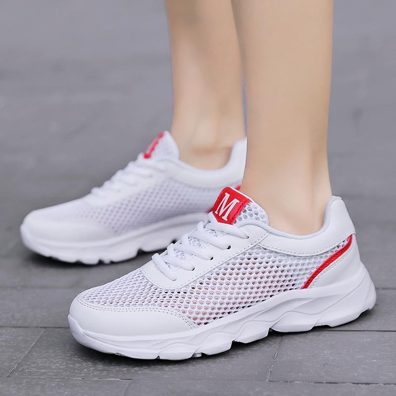女性用通気性メッシュスニーカー,軽量ランニングシューズ,ベー - Ethnic Fashion Show Ideas のレビューと価格