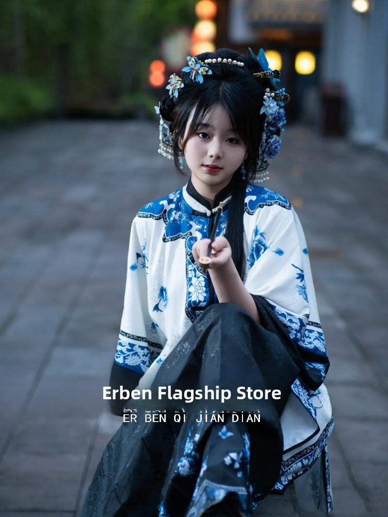 新しい中国風の写真スタジオ小道具女の子のラウンドネックボタン - Ethnic Fashion Studio のレビューと価格