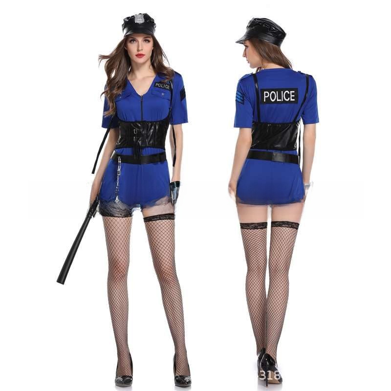 ハロウィン警察女性制服魅惑的なメイクアップステージ衣装中国ブ - Ethnic Wear Fashion Brand のレビューと価格