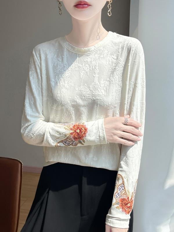 新しい中国風ラウンドネック刺繍トップス女性のファッショナブル - Ethnic Wear In Fashion のレビューと価格