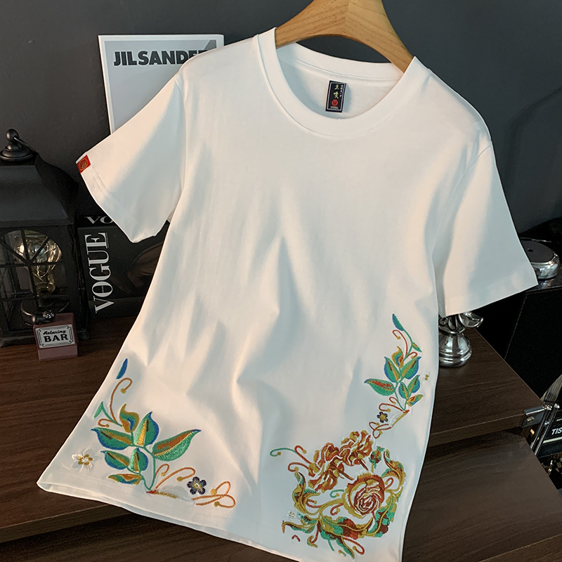 中国風の刺繍ハイエンドトップメンズ夏パーソナライズされたデザ - Ethnic Fashion Design のレビューと価格