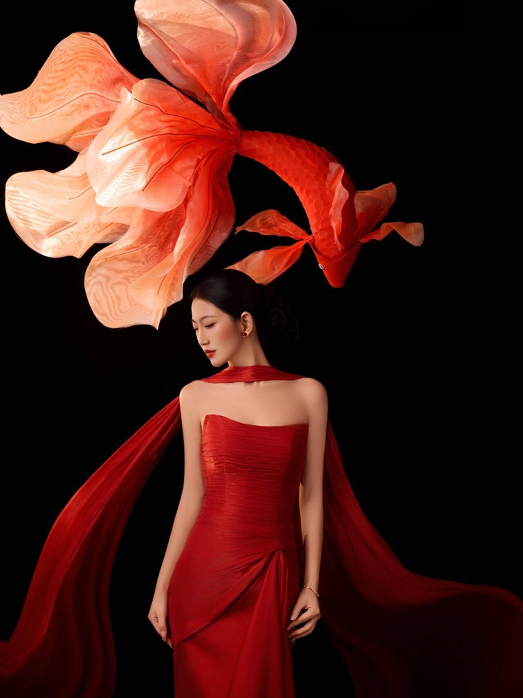 2026 新年赤い幸運の鯉中国風ドレススタジオ写真撮影伝統衣 - Ethnic Fashion Studio のレビューと価格