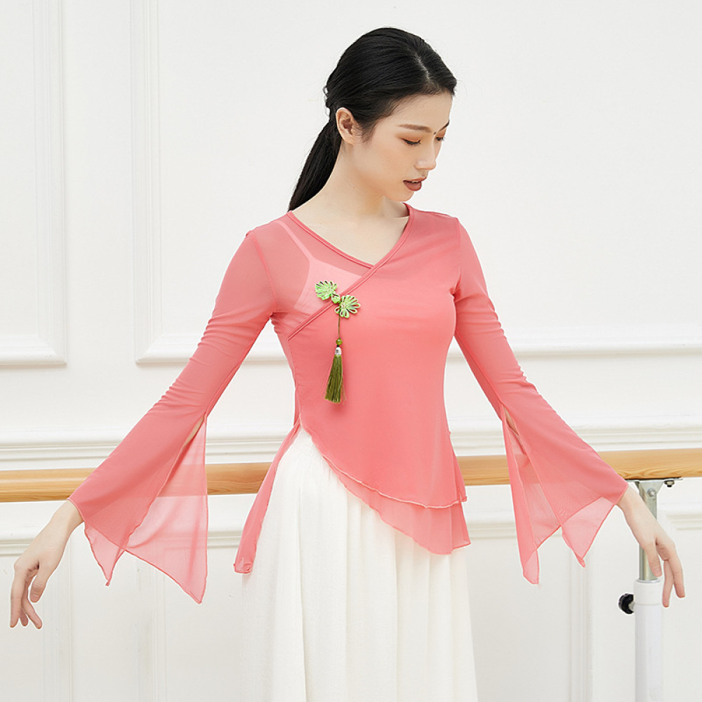 レディースクラシックダンスユニフォームシアーメッシュブラウス - Ethnic Fashion Studio のレビューと価格
