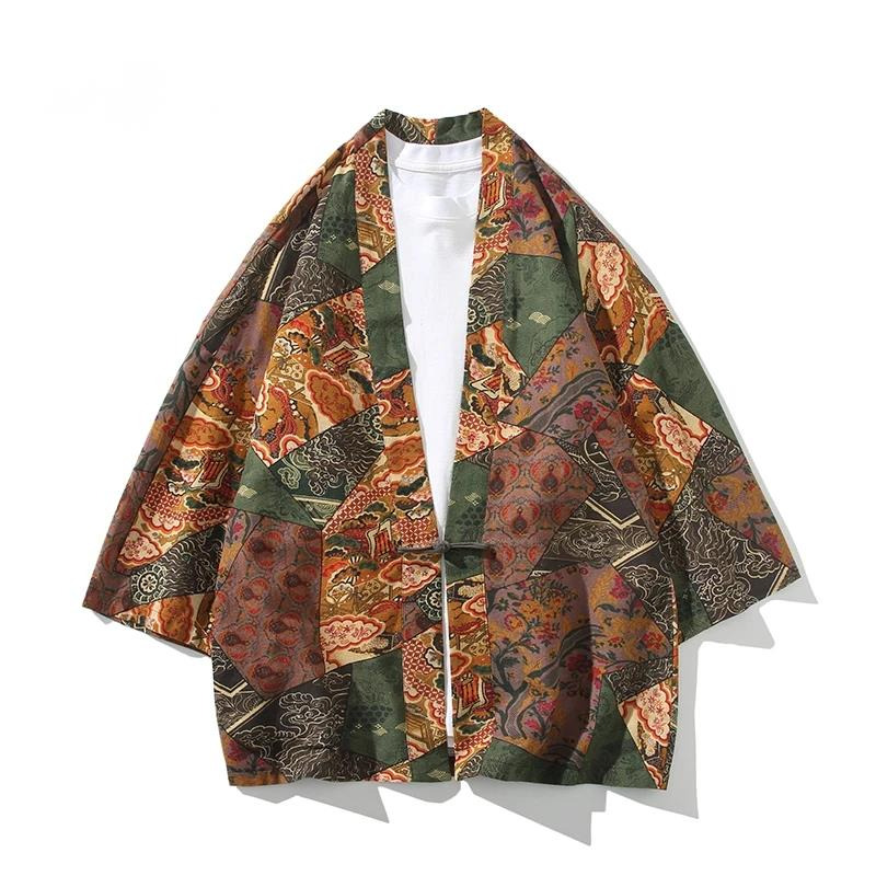 エスニックスタイルプリント浴衣男性女性ファッションコットンリ - Ethnic Fashion Men のレビューと価格